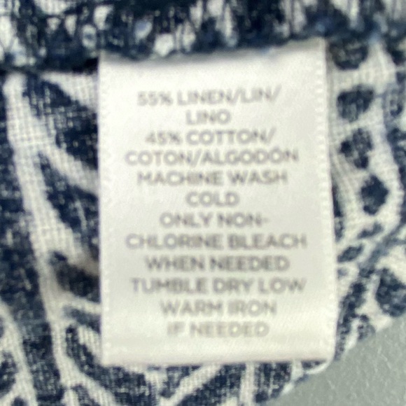 Ann Taylor Loft Beach navy white linen button front dress cover up wms sz medium - Picture 6 of 12